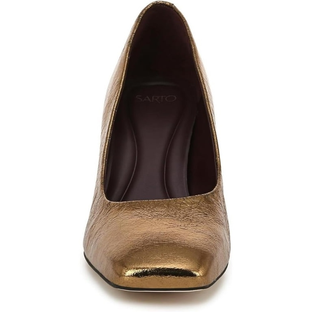 NWT Franco Sarto Flexa Aela Square Toe Pump Bronze Leather Sz 9 - Picture 5 of 15